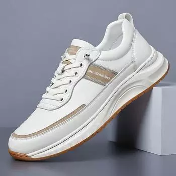 Модные уличные модные повседневные черно-белые кроссовки летняя обувь мужская обувь на шнуровке из натуральной кожи на плоской подошве мужская обувь класса люкс 38 белый