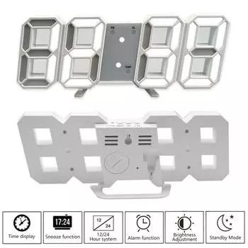 модные умные 3D мини-часы светодиодные цифровые настенные часы скандинавские настольные часы электронный будильник настенные часы для гостиной DIY настольные часы белый