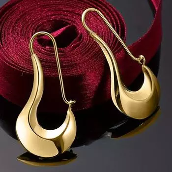 Модные уникальные гладкие металлические висячие серьги для женщин, винтажные роскошные ювелирные аксессуары, подарки для вечеринок золотой