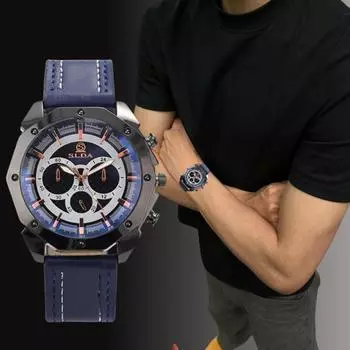 Модные уникальные мужские часы с большим циферблатом, оригинальные классические роскошные деловые часы для праздничного подарка, деловой активности