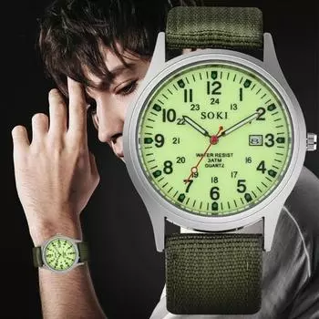 Модные унисекс-часы из холста SOKI Watch Men Business Watch Nylon Stripe Водонепроницаемые кварцевые наручные часы MenSmart Watch Male Luxury Men s