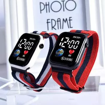 Модные унисекс-часы с ремешком Solo Loop, модные цифровые часы для женщин, новые светодиодные часы, светодиодные электронные наручные часы, эластичный ремешок для часов, многоцветный ремешок для часов, браслет