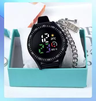 Модные унисекс креативные мужские и женские светодиодные часы с цветным экраном новые стильные электронные часы для студентов GT03 круглые спортивные