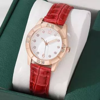 Модные унисекс кварцевые наручные часы модный бренд женские часы кожаная полоска роскошные кристаллы женские женские часы красный