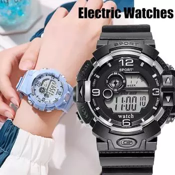 Модные унисекс мужские и женские цифровые часы водонепроницаемые унисекс спортивные электронные часы наручные часы светящиеся часы мода небесно-голубой