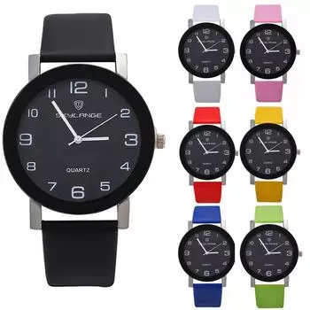 Модные унисекс мужские женские наручные часы модные кожаный ремешок аналоговые кварцевые наручные часы для девочек и мальчиков женские повседневные часы часы из нержавеющей стали кофейный
