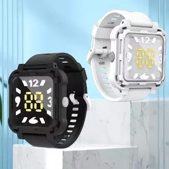 Модные унисекс-наручные светодиодные новые электронные D1 студенческие спортивные квадратные часы 3D