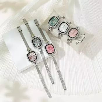 Модные унисекс роскошные хрустальные модные кварцевые часы с маленьким римским цифровым циферблатом и полностью металлическим ремешком, овальные женские мини-часы в сетку чёрный