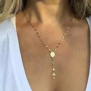 Модные унисекс розовое золото серебро свадебные украшения модный сплав 1 шт женское простое длинное ожерелье с подвеской круглое в стиле бохо золото золотой