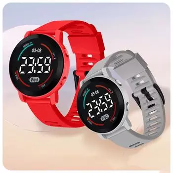 Модные унисекс светодиодные цифровые часы водонепроницаемые электронные часы детские многофункциональные спортивные противоударные детские светодиодные часы с круглым экраном ультра прозрачные