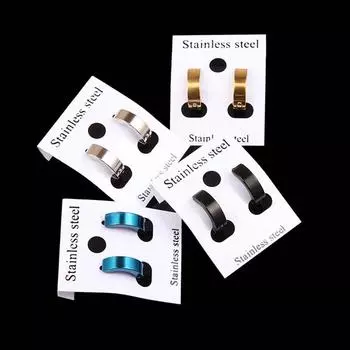 Модные унисекс титановые стальные серьги-гвоздики Huggies маленькие круглые ювелирные изделия в подарок унисекс круглые праздничные серьги-пряжки чёрный