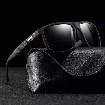 Модные унисекс винтажные квадратные солнцезащитные очки для мужчин и женщин для рыбалки и вождения, роскошные брендовые дизайнерские солнцезащитные очки с антибликовым покрытием UV400 чёрный