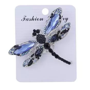 Модные универсальные аксессуары для одежды Изысканная милая брошь в виде стрекозы синий