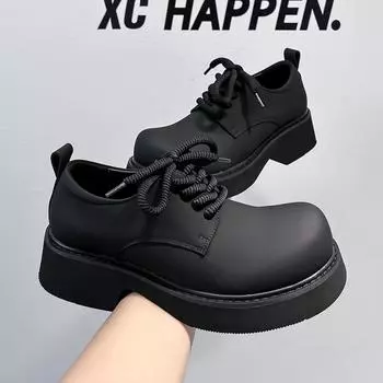 Модные универсальные белые туфли на круглой платформе со шнуровкой в британском стиле, мужские деловые туфли для отдыха, мужские туфли 24308-A 38 белый