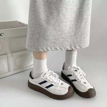 Модные универсальные интернет-знаменитости супер пожарные белые туфли на платформе женские 2025 новые летние легкие немецкие тренировочные туфли 35 синий