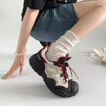 Модные универсальные кроссовки для тренировок в стиле ретро знаменитостей из Интернета, женские, лето 2025, новые легкие кроссовки для студентов Forrest Gump 35 бежевый