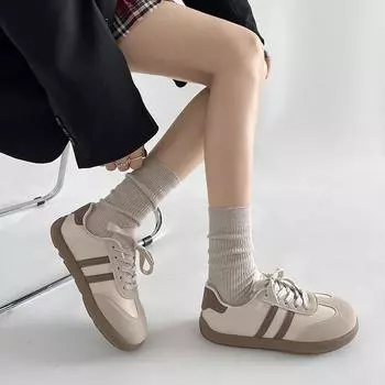 Модные универсальные кроссовки на платформе для пригородных поездок, женская обувь 2025 года, новая осенне-зимняя легкая повседневная спортивная обувь 35 коричневый