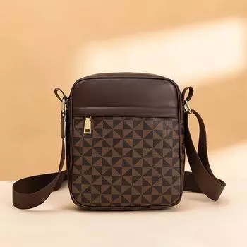 Модные универсальные мужские и женские сумки, сумки через плечо на одно плечо, повседневные принтованные небольшие квадратные сумки, мужские подвесные сумки чёрный