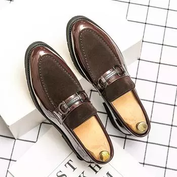 Модные универсальные мужские мокасины, новое поступление, мужские туфли без застежек, кожаная мода, свадебное платье, мужская классика, горячая распродажа, мужская повседневная обувь для ходьбы 38 чёрный