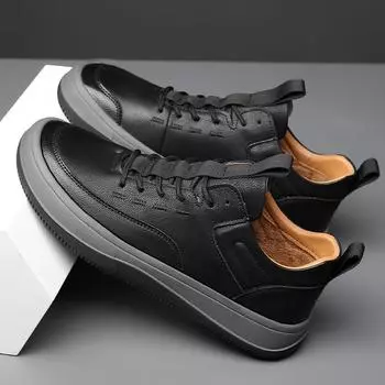 Модные универсальные мужские повседневные туфли для вождения, классические туфли на шнуровке из натуральной кожи для скейтбординга, мужские, новое поступление 2024 года, удобные мужские кроссовки 38 коричневый