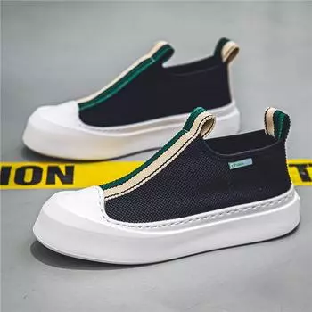 Модные универсальные повседневные туфли на толстой подошве, мужские кроссовки без застежек разных цветов, удобная нескользящая спортивная обувь для ходьбы 39 чёрный