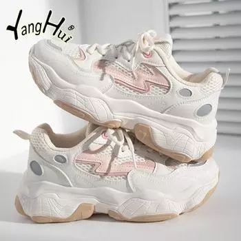 Модные универсальные сетчатые дышащие кроссовки 2024 года, новая мода в корейском стиле, удобная, износостойкая спортивная обувь для женщин, лето 35