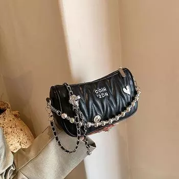 Модные универсальные сумки через плечо с цепочками из искусственной кожи с буквенным дизайном, небольшие квадратные сумки для женщин, повседневная сумка через плечо