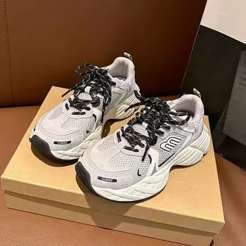 Модные универсальные туфли для папы на платформе, женские, 2025, новые, маленькие, увеличивающие рост, сетчатые, дышащие, повседневные спортивные туфли 35 красный