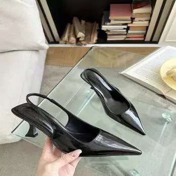 Модные универсальные туфли с острым носком на тонком каблуке, пустые туфли на высоком каблуке, сандалии для женщин 35 серебряный