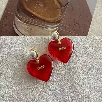 Модные универсальные уникальные дизайнерские серьги Sense Retro Super Good Luck Red Love, серьги-гвоздики в форме персикового сердца для женщин