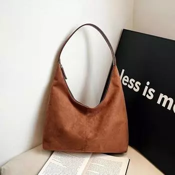Модные универсальные замшевые сумки на плечо для женщин, новые, вместительные, простые, для молодых женщин