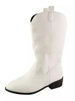 Модные универсальные женские ботинки с вышивкой, в стиле ретро, элегантные, минималистичные, на толстом каблуке, обувь для улицы, джинсовые полусапоги 36