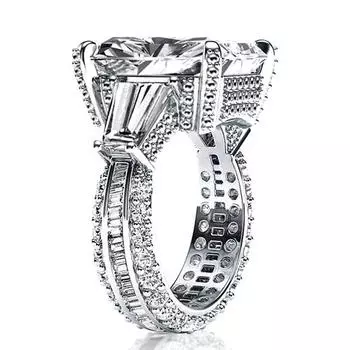 Модные универсальные женские кольца с геометрическим фианитом, полный кристалл кубического циркония, женское обручальное кольцо, ювелирные изделия для вечеринок 6