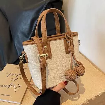 Модные универсальные женские сумки через плечо, модные контрастные сумки-ведра из мягкой кожи, женские сумки для поездок на работу