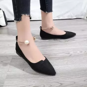 Модные универсальные женские туфли на плоской подошве, новый стиль 2024 года, черная осенняя популярная обувь, модные удобные туфли на резиновой подошве для весны 35 чёрный