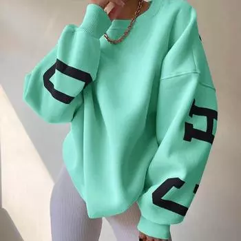 Модные утолщенные универсальные топы в Европе и США, свитер с длинными рукавами 2XL абрикосовый