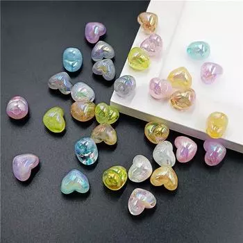 Модные ювелирные аксессуары, 10 шт., двухцветный браслет «сделай сам», ожерелье, окрашенное в виде ореола желе, прозрачное персиковое сердце, свободные бусины, аксессуары с крестообразными отверстиями фиолетовый