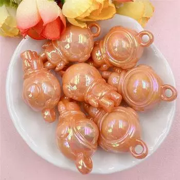 Модные ювелирные аксессуары Акриловые самодельные бусины 32 мм 7 шт Астронавт белый