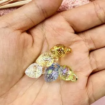 Модные ювелирные аксессуары для изготовления браслетов, разноцветные свободные бусины, 5 шт., 9,7*17 мм, подвеска, цепочка для мобильного телефона, сделай сам, прозрачная клубника