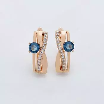 Модные ювелирные изделия 4 камня цветные женские серьги для вечеринок из розового золота 585 пробы с подвесками из кубического циркония