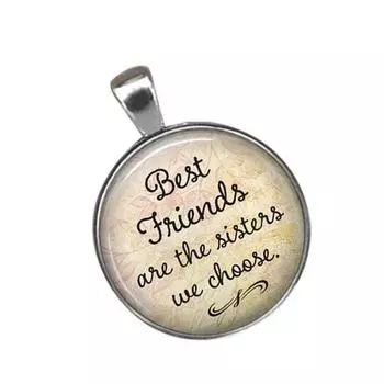 Модные ювелирные изделия, брелок для ключей «Лучшие друзья», стеклянный кулон, сумка, украшение, брелок