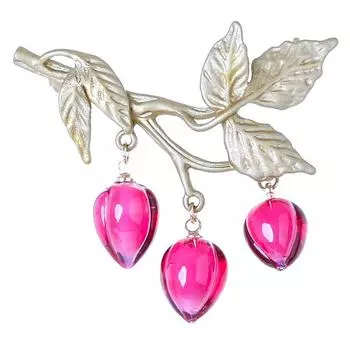 Модные ювелирные изделия, бутон цветка, роза, красный, стеклянная брошь ручной работы с зеленым покрытием, булавки, аксессуары для вечеринок для женщин