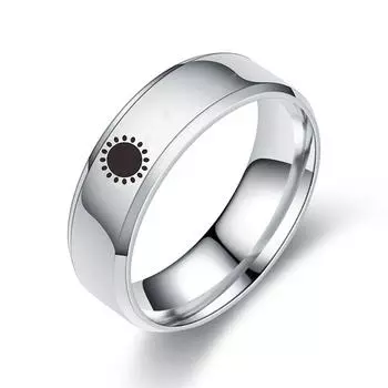 Модные ювелирные изделия, черные, белые, для мужчин и женщин, подарки, 6 мм, луна, солнце, кольцо, День святого Валентина, аксессуары из нержавеющей стали, парные кольца 5