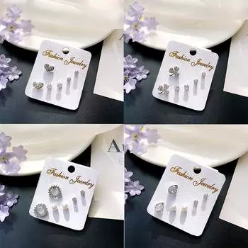 Модные ювелирные изделия для женщин Мода Жемчужный кристалл Подарки Антиаллергические серьги 3шт / комплект Ушной шпильки Weddigns