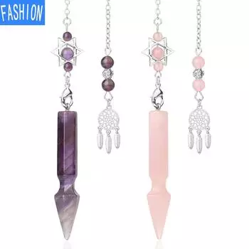 Модные ювелирные изделия из натуральных кристаллов, умный маятник, универсальный конический кулон для мужчин и женщин Amethyst
