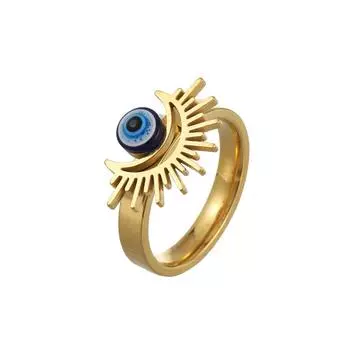 Модные ювелирные изделия из нержавеющей стали, кольца для глаз 6 золотой