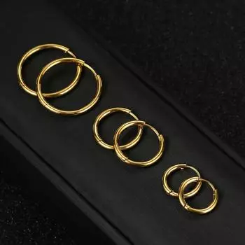 Модные ювелирные изделия из нержавеющей стали круглые серьги для женщин Big