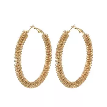 Модные ювелирные изделия из нержавеющей стали круглые серьги для женщин золотой