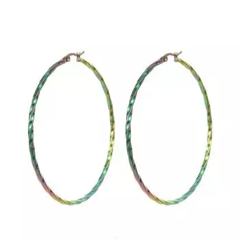 Модные ювелирные изделия из нержавеющей стали круглые серьги для женщин разноцветный