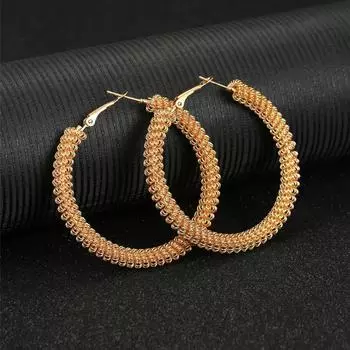 Модные ювелирные изделия из нержавеющей стали круглые серьги для женщин золотой